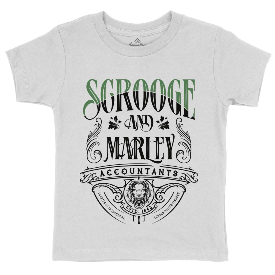 Scrooge And Marley Kids Crew Neck T-Shirt Christmas D100