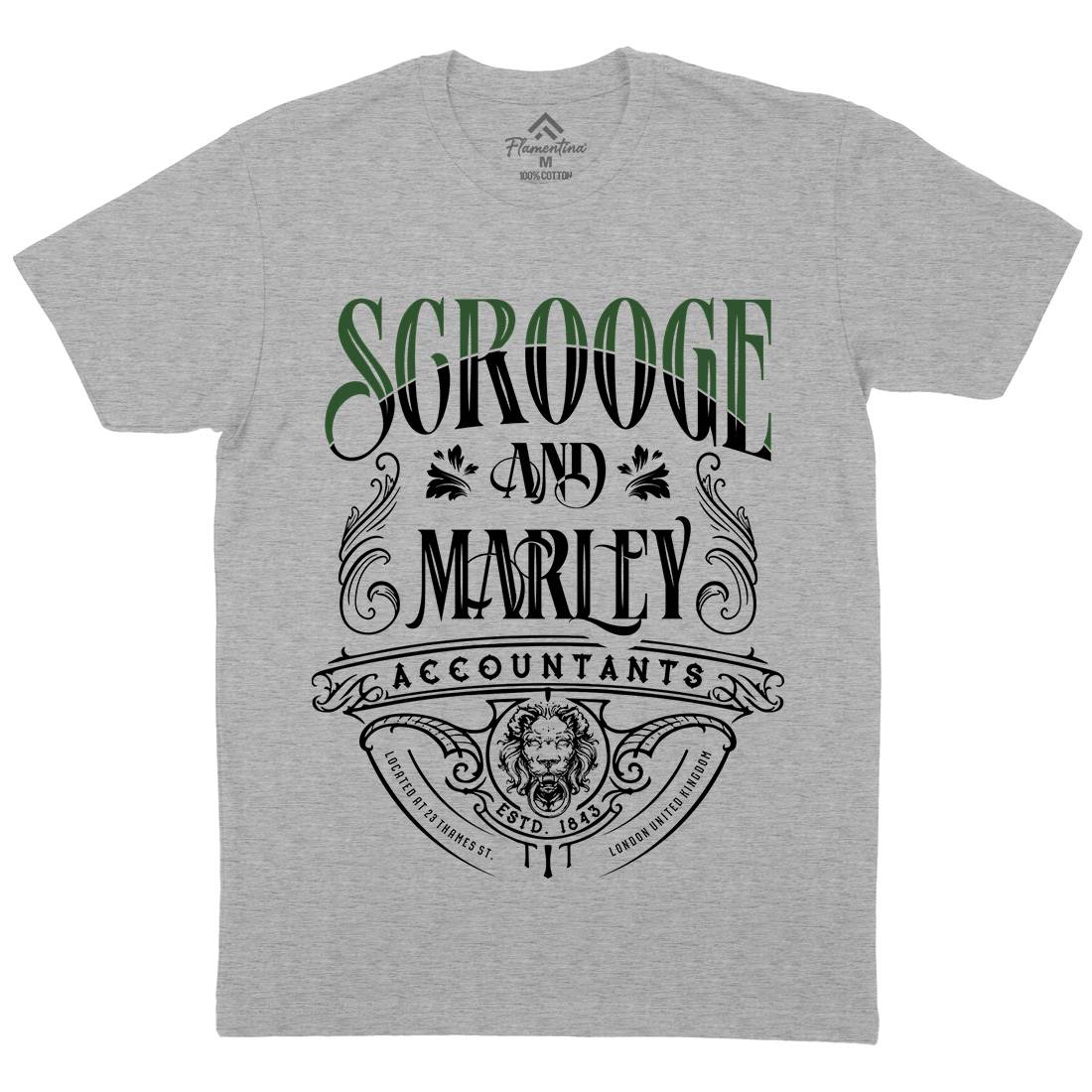 Scrooge And Marley Mens Organic Crew Neck T-Shirt Christmas D100