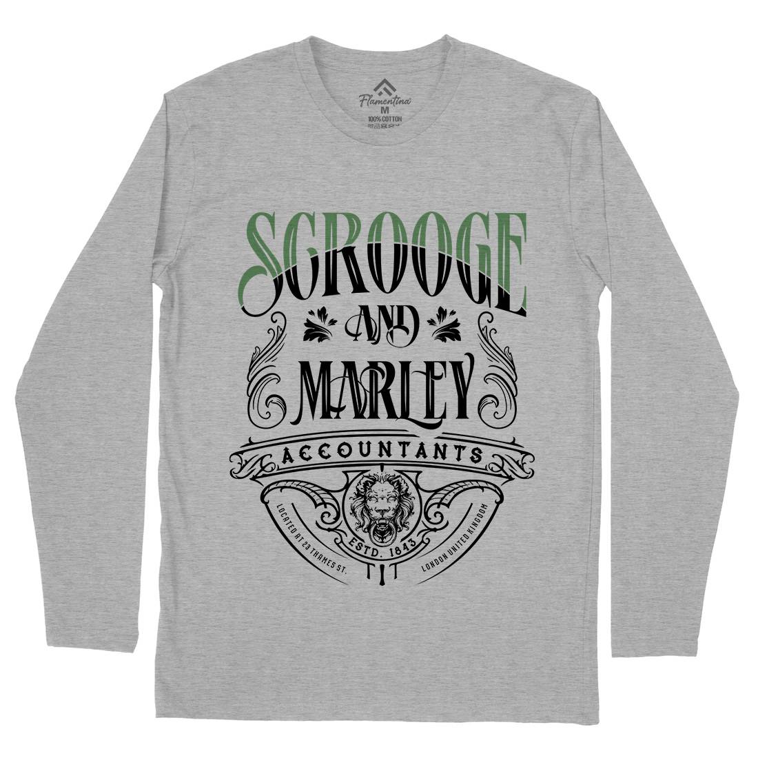 Scrooge And Marley Mens Long Sleeve T-Shirt Christmas D100