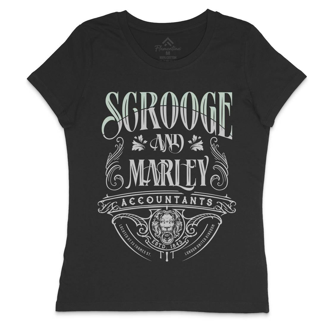 Scrooge And Marley Womens Crew Neck T-Shirt Christmas D100