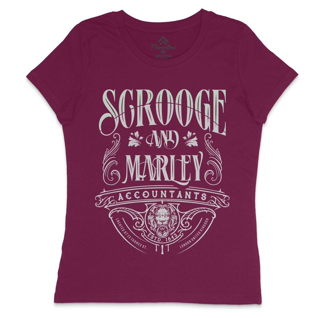 Scrooge And Marley Womens Crew Neck T-Shirt Christmas D100