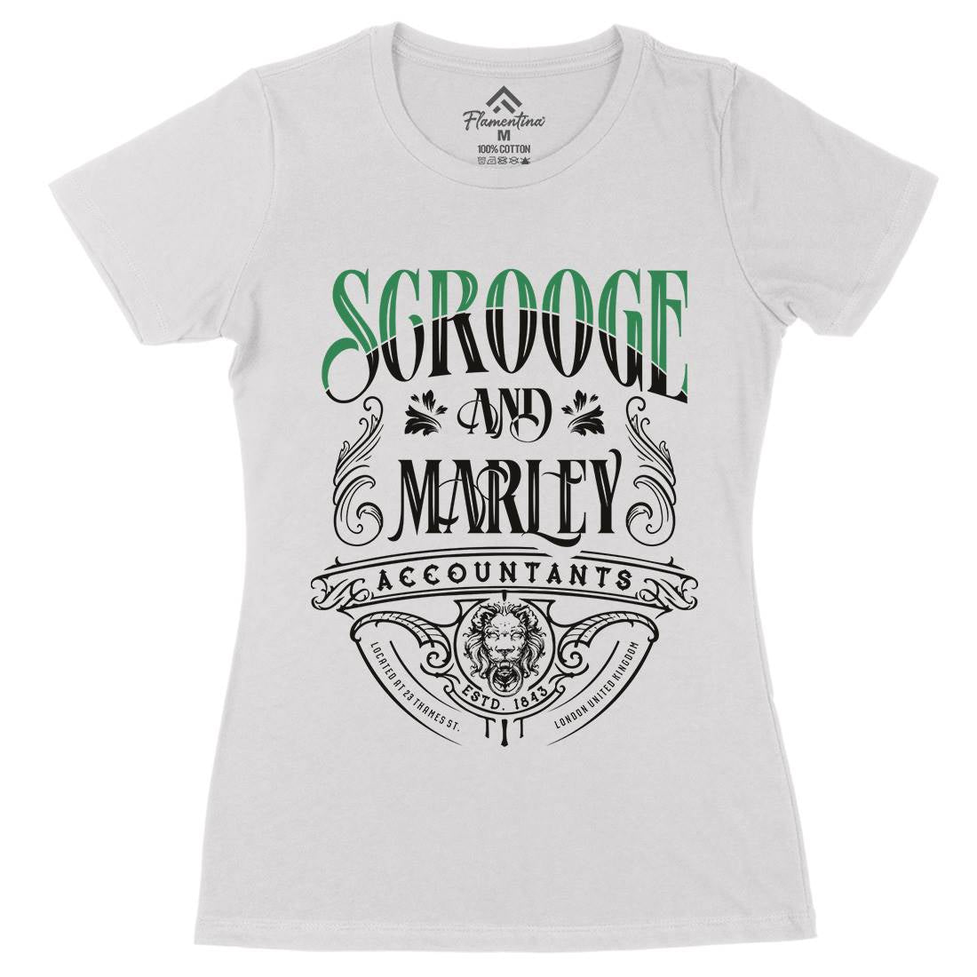 Scrooge And Marley Womens Organic Crew Neck T-Shirt Christmas D100