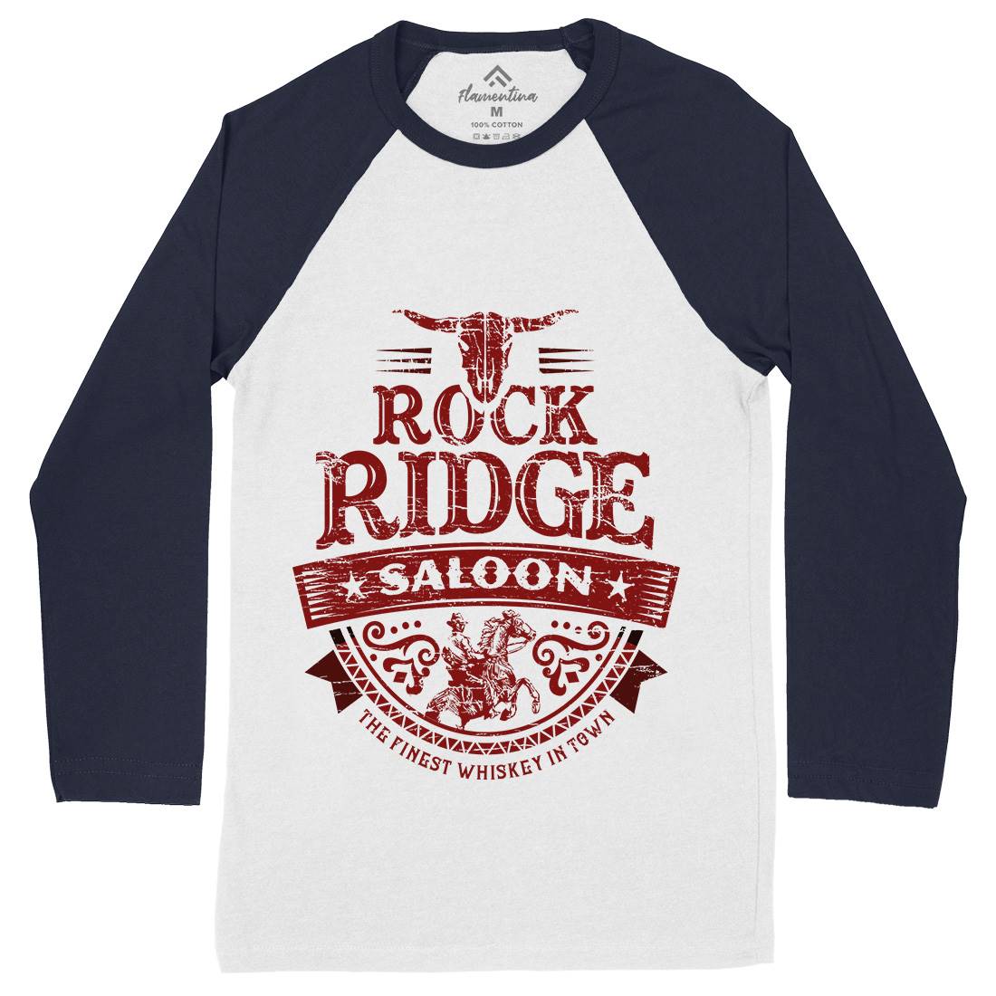 Rock Ridge Saloon Mens Long Sleeve Baseball T-Shirt Music D101