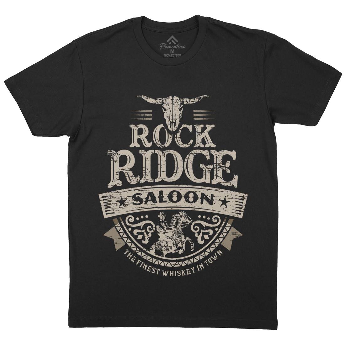 Rock Ridge Saloon Mens Crew Neck T-Shirt Music D101