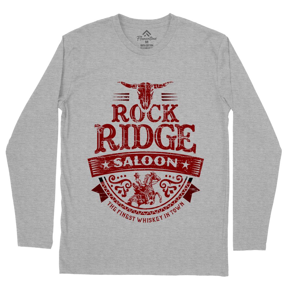 Rock Ridge Saloon Mens Long Sleeve T-Shirt Music D101