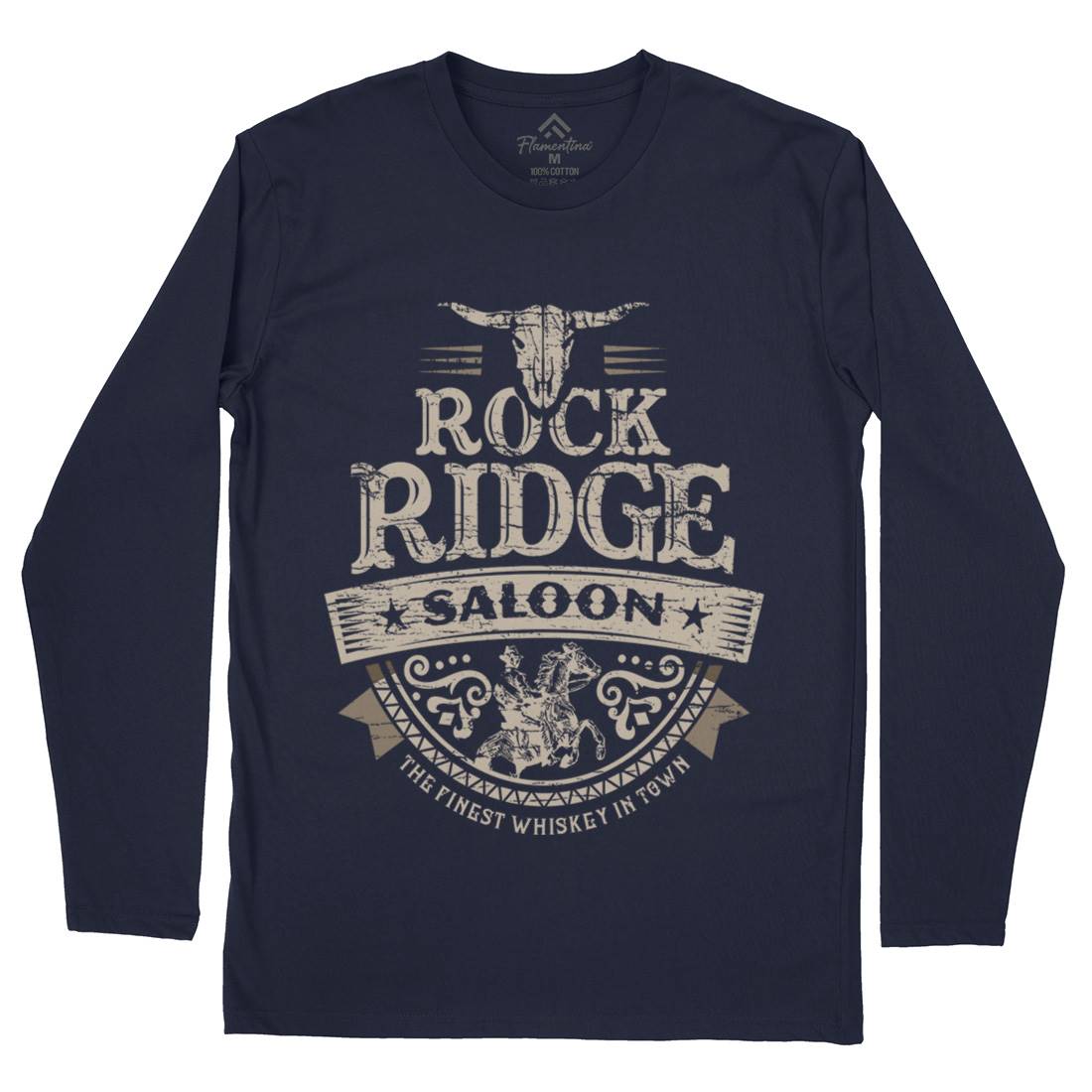 Rock Ridge Saloon Mens Long Sleeve T-Shirt Music D101