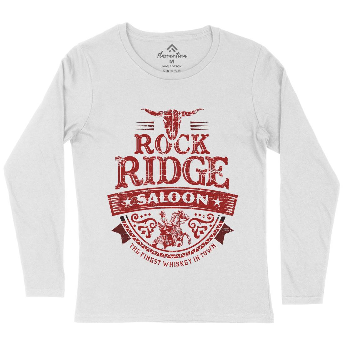 Rock Ridge Saloon Womens Long Sleeve T-Shirt Music D101