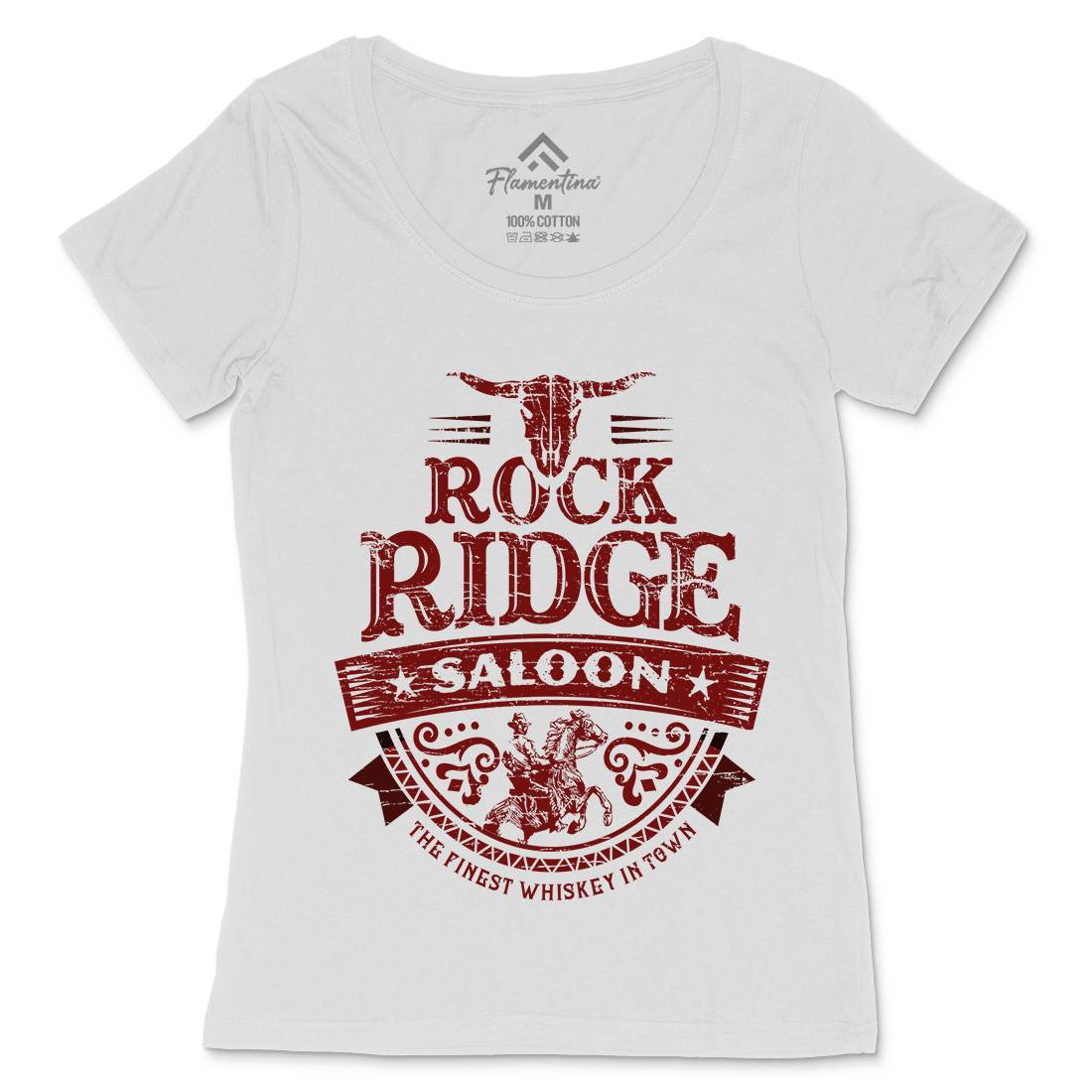 Rock Ridge Saloon Womens Scoop Neck T-Shirt Music D101