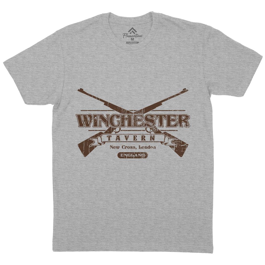 Winchester Tavern Mens Crew Neck T-Shirt Horror D102