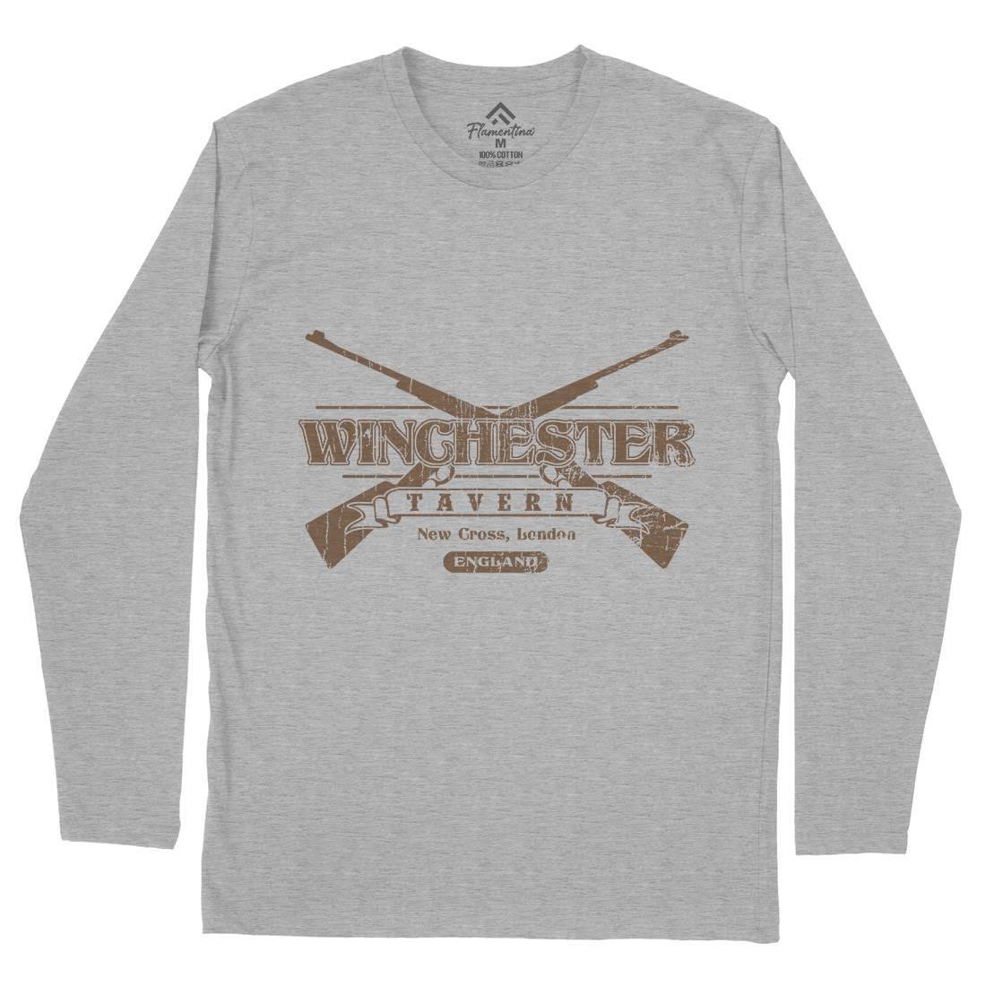 Winchester Tavern Mens Long Sleeve T-Shirt Horror D102