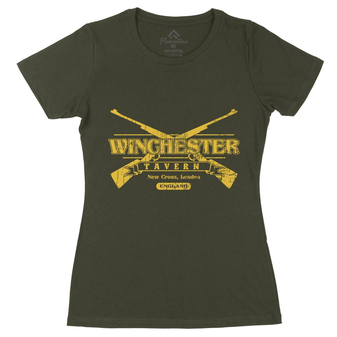 Winchester Tavern Womens Organic Crew Neck T-Shirt Horror D102