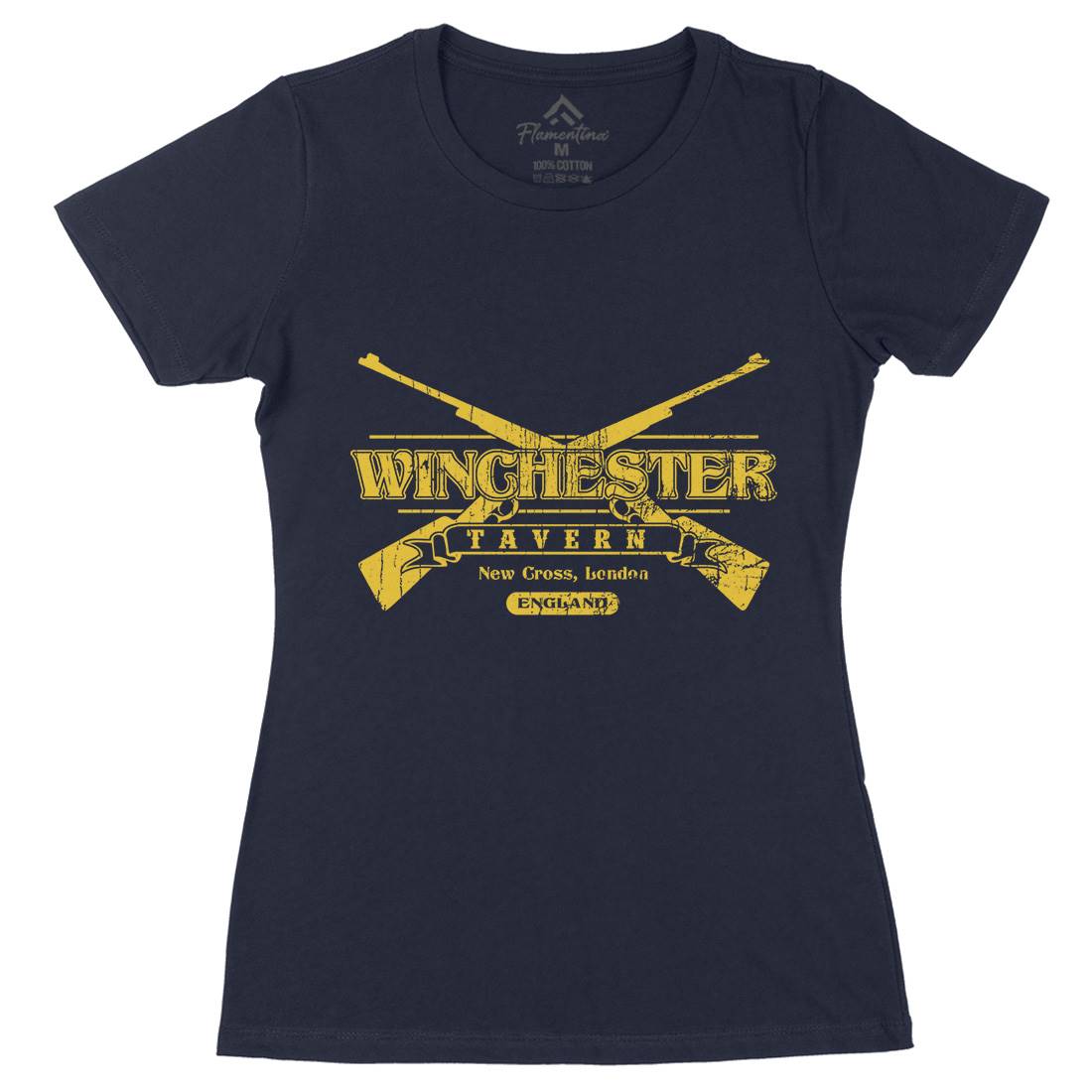 Winchester Tavern Womens Organic Crew Neck T-Shirt Horror D102