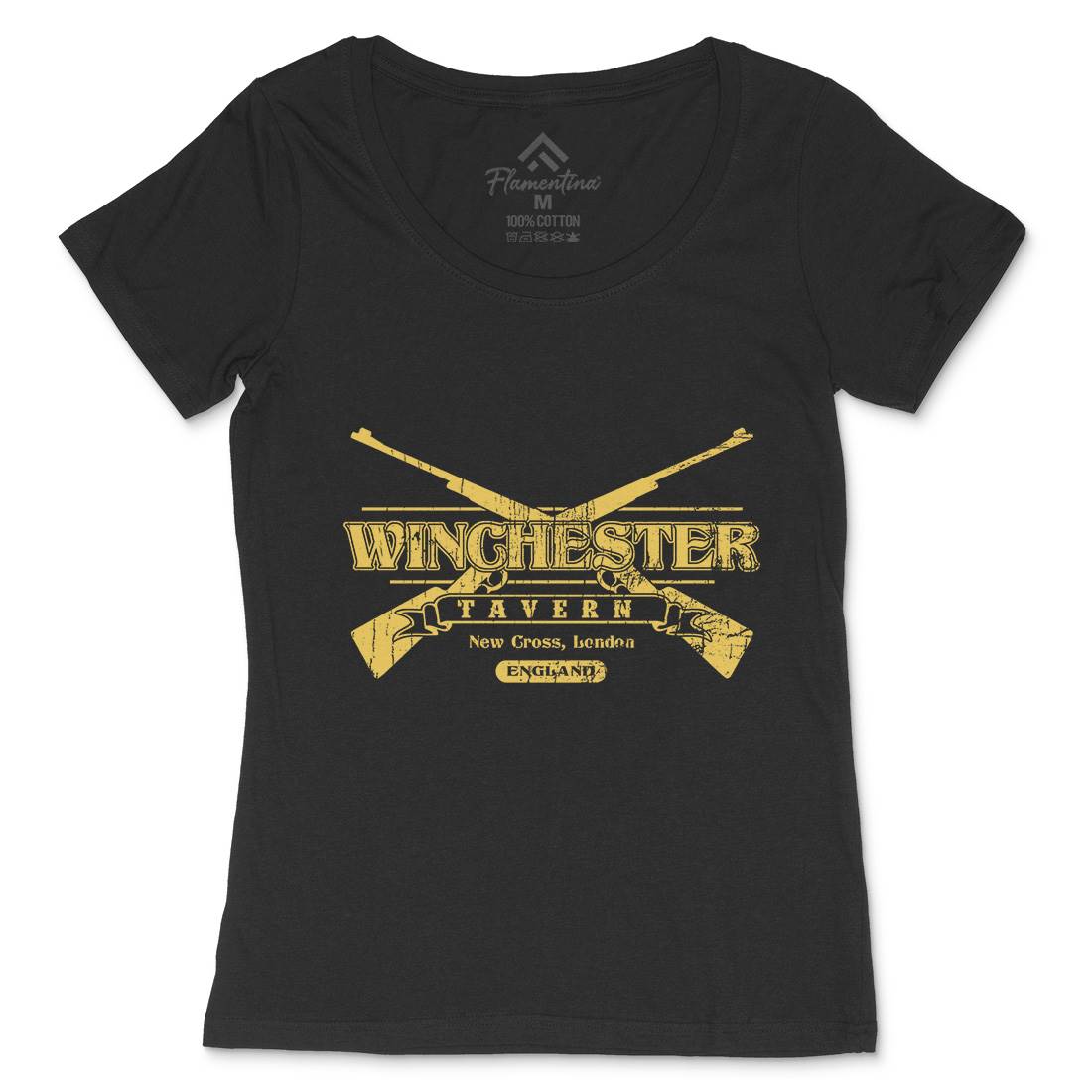 Winchester Tavern Womens Scoop Neck T-Shirt Horror D102