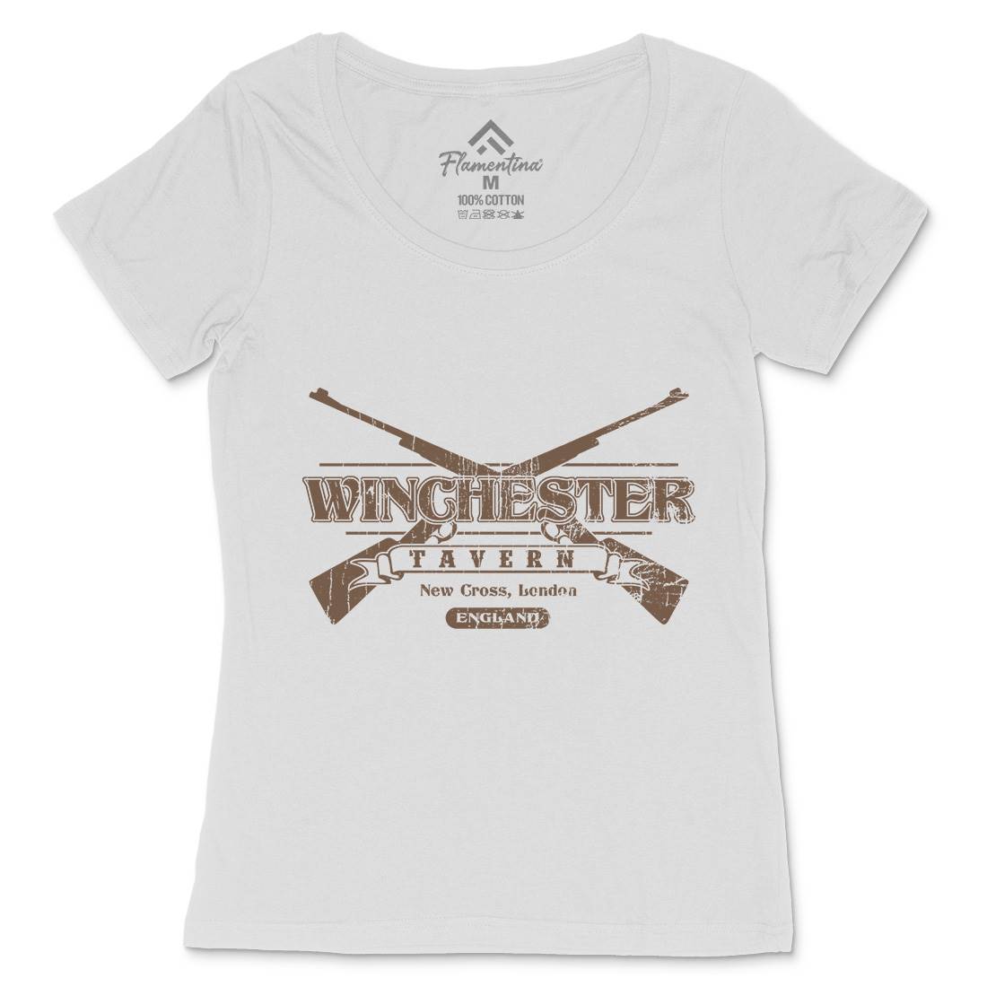 Winchester Tavern Womens Scoop Neck T-Shirt Horror D102