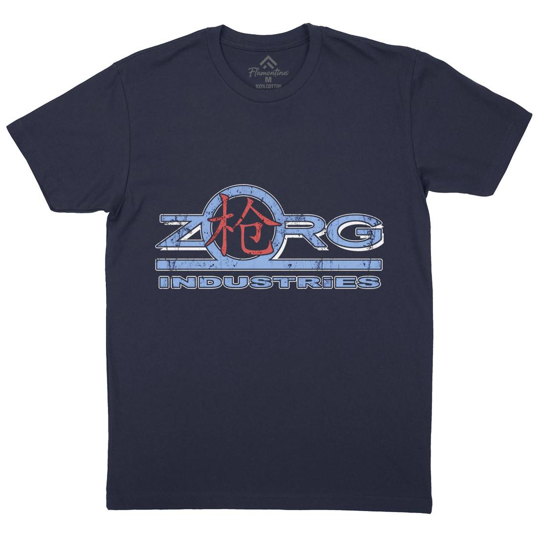 Zorg Ind Mens Organic Crew Neck T-Shirt Space D105