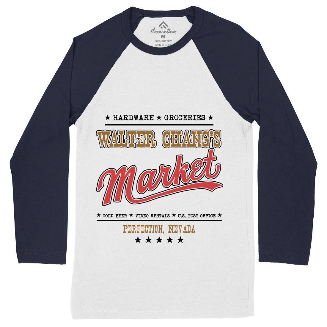 Walter Changs Market Mens Long Sleeve Baseball T-Shirt Horror D106