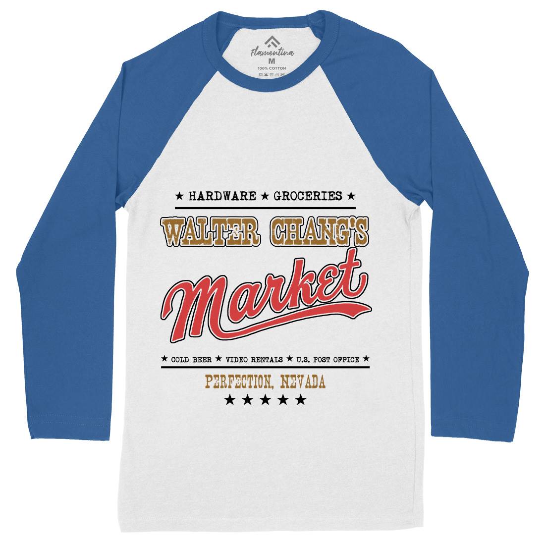 Walter Changs Market Mens Long Sleeve Baseball T-Shirt Horror D106