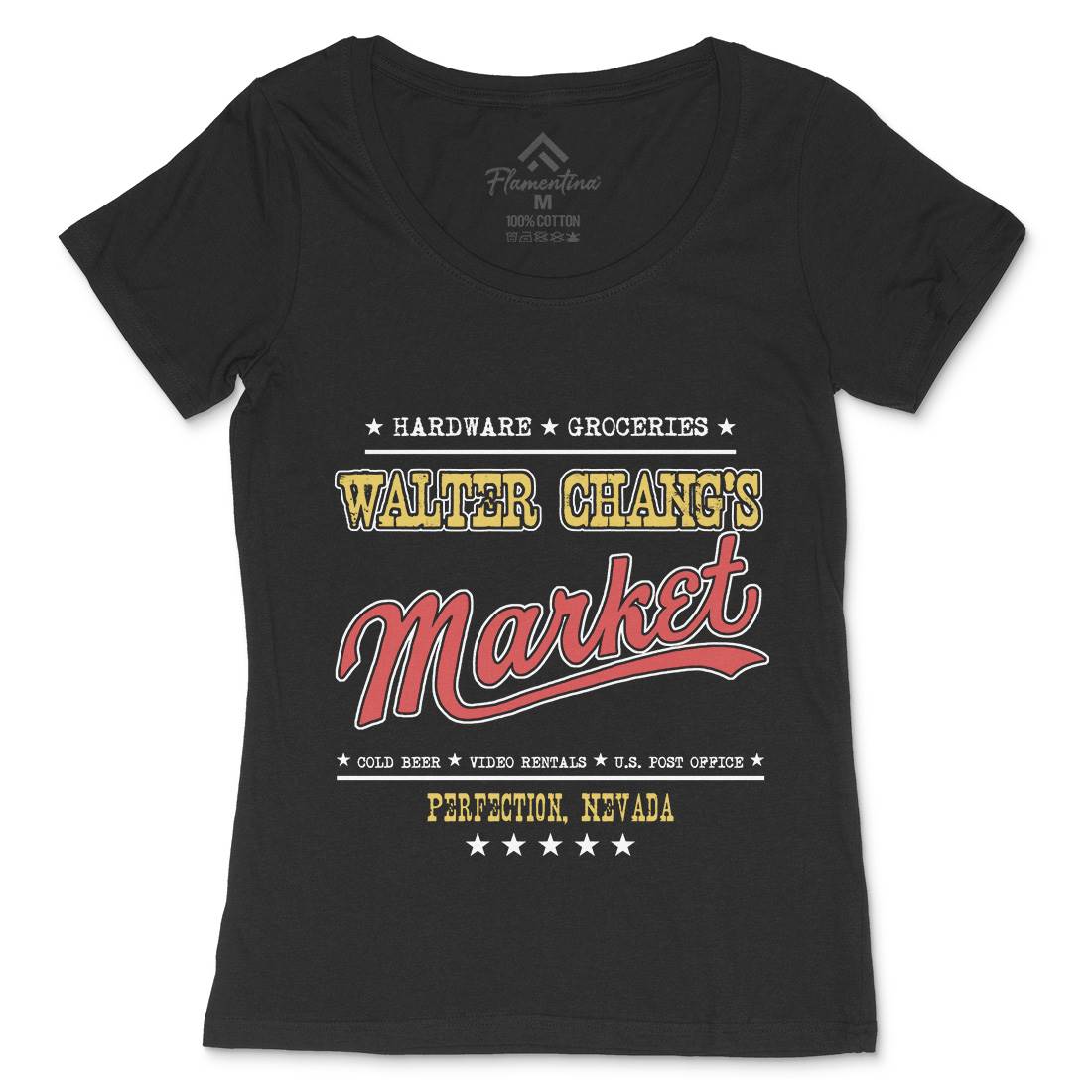 Walter Changs Market Womens Scoop Neck T-Shirt Horror D106