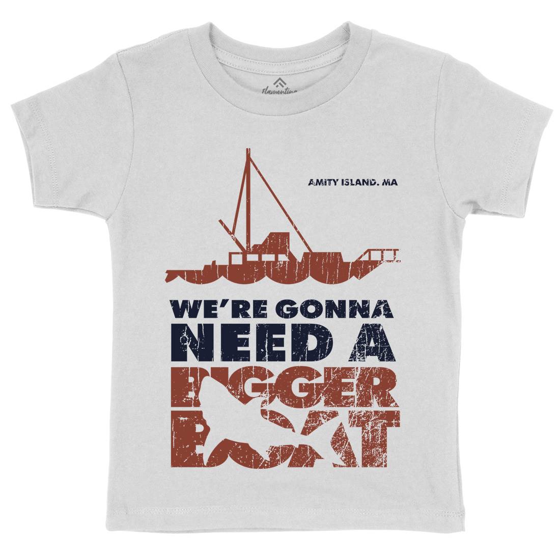 Bigger Boat Kids Crew Neck T-Shirt Navy D107