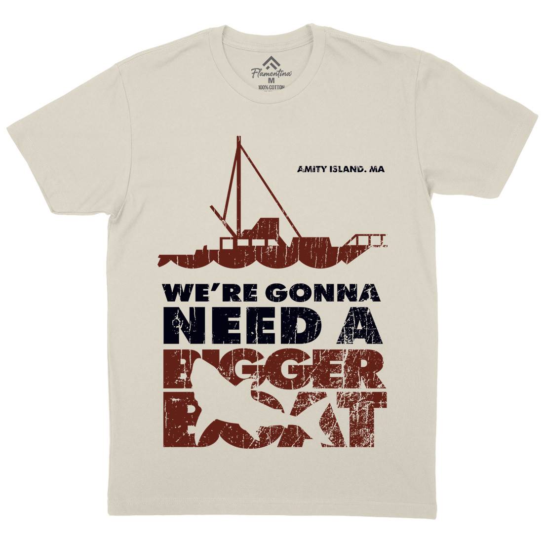 Bigger Boat Mens Organic Crew Neck T-Shirt Navy D107