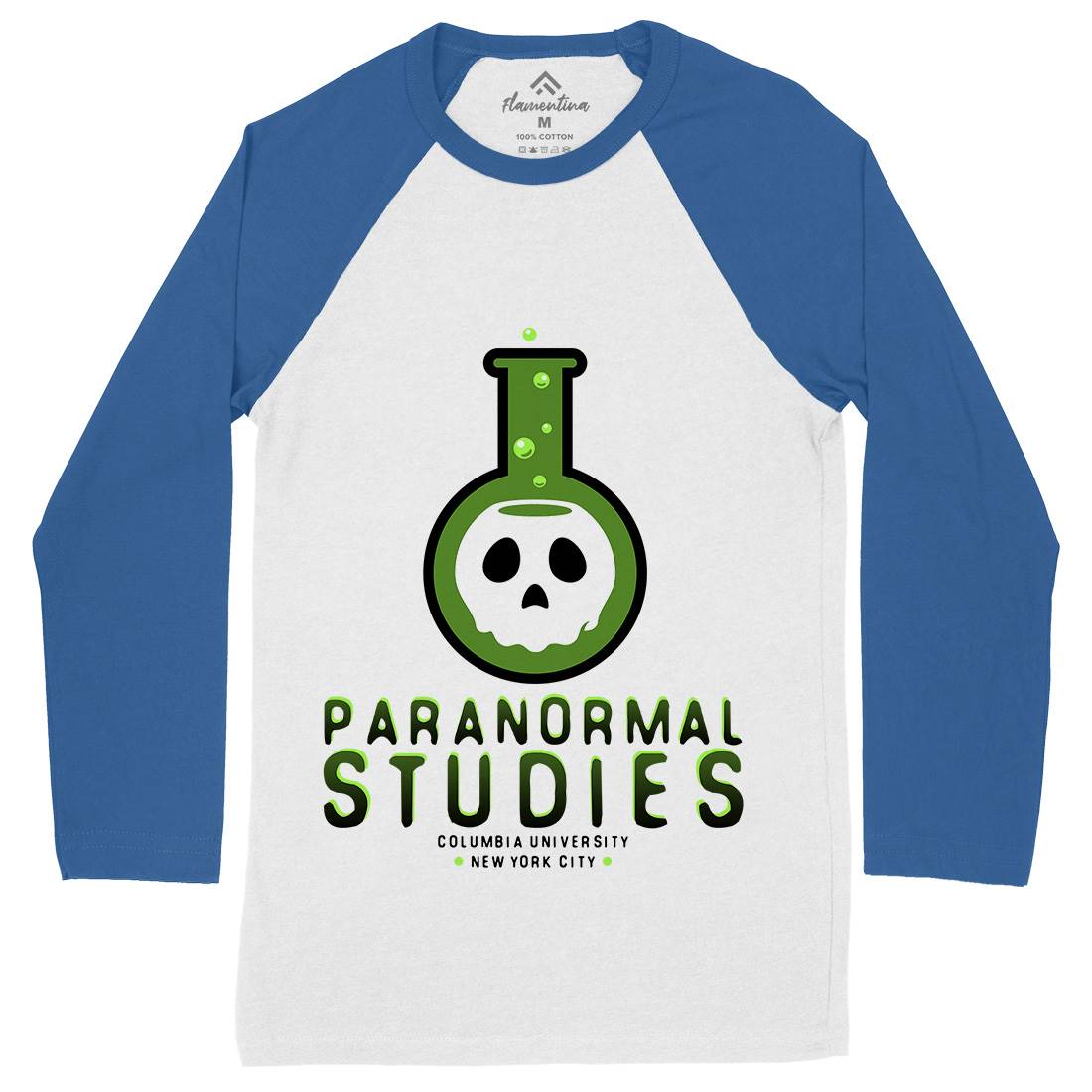 Paranormal Studies Mens Long Sleeve Baseball T-Shirt Space D108