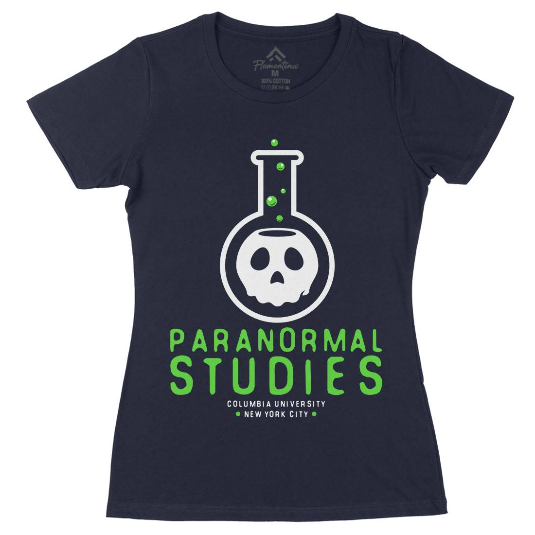 Paranormal Studies Womens Organic Crew Neck T-Shirt Space D108