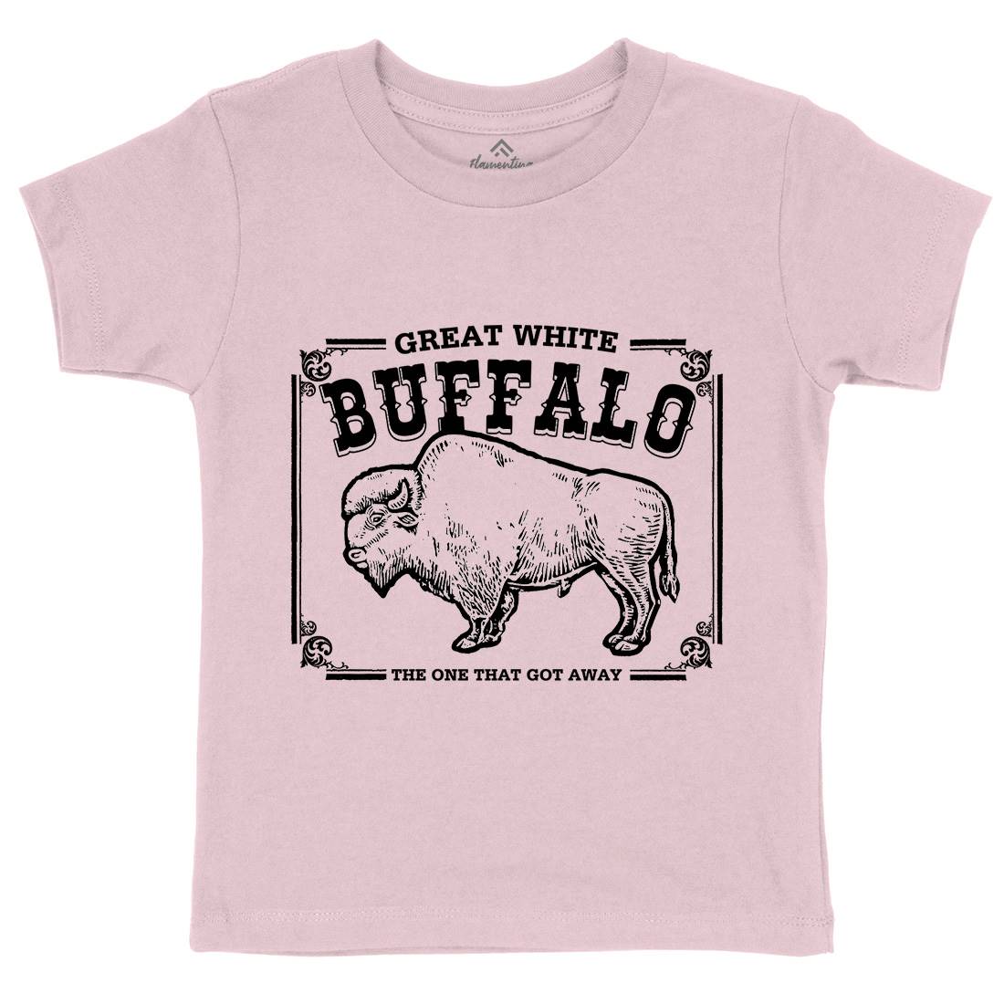 Great White Buffalo Kids Crew Neck T-Shirt Animals D110