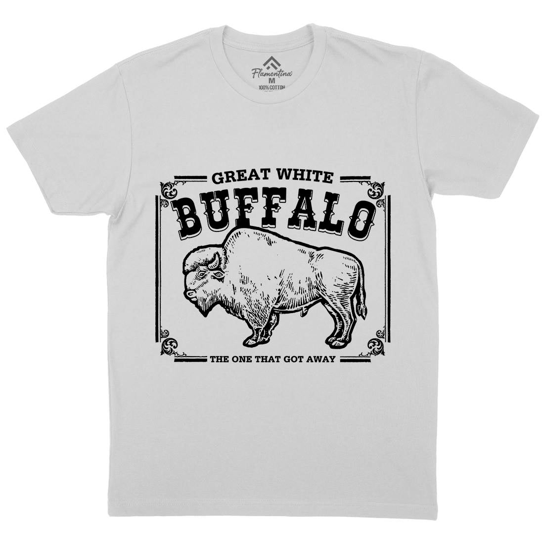 Great White Buffalo Mens Crew Neck T-Shirt Animals D110