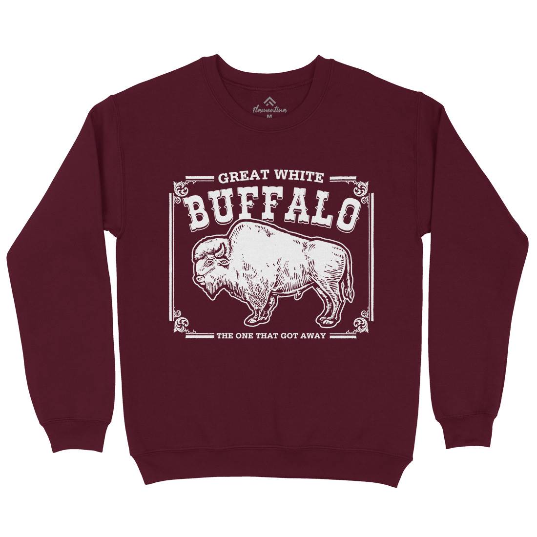 Great White Buffalo Mens Crew Neck Sweatshirt Animals D110
