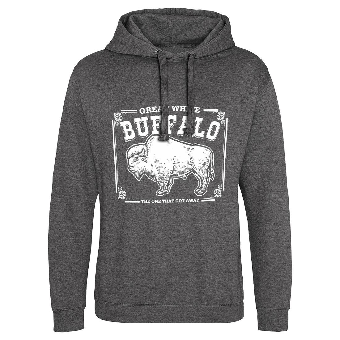 Great White Buffalo Mens Hoodie Without Pocket Animals D110