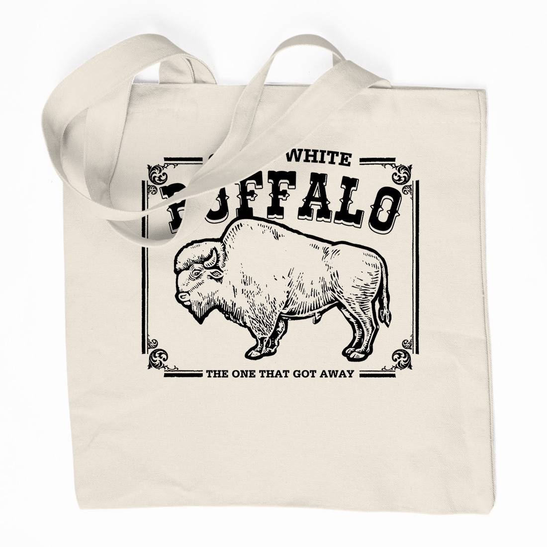 Great White Buffalo Organic Premium Cotton Tote Bag Animals D110