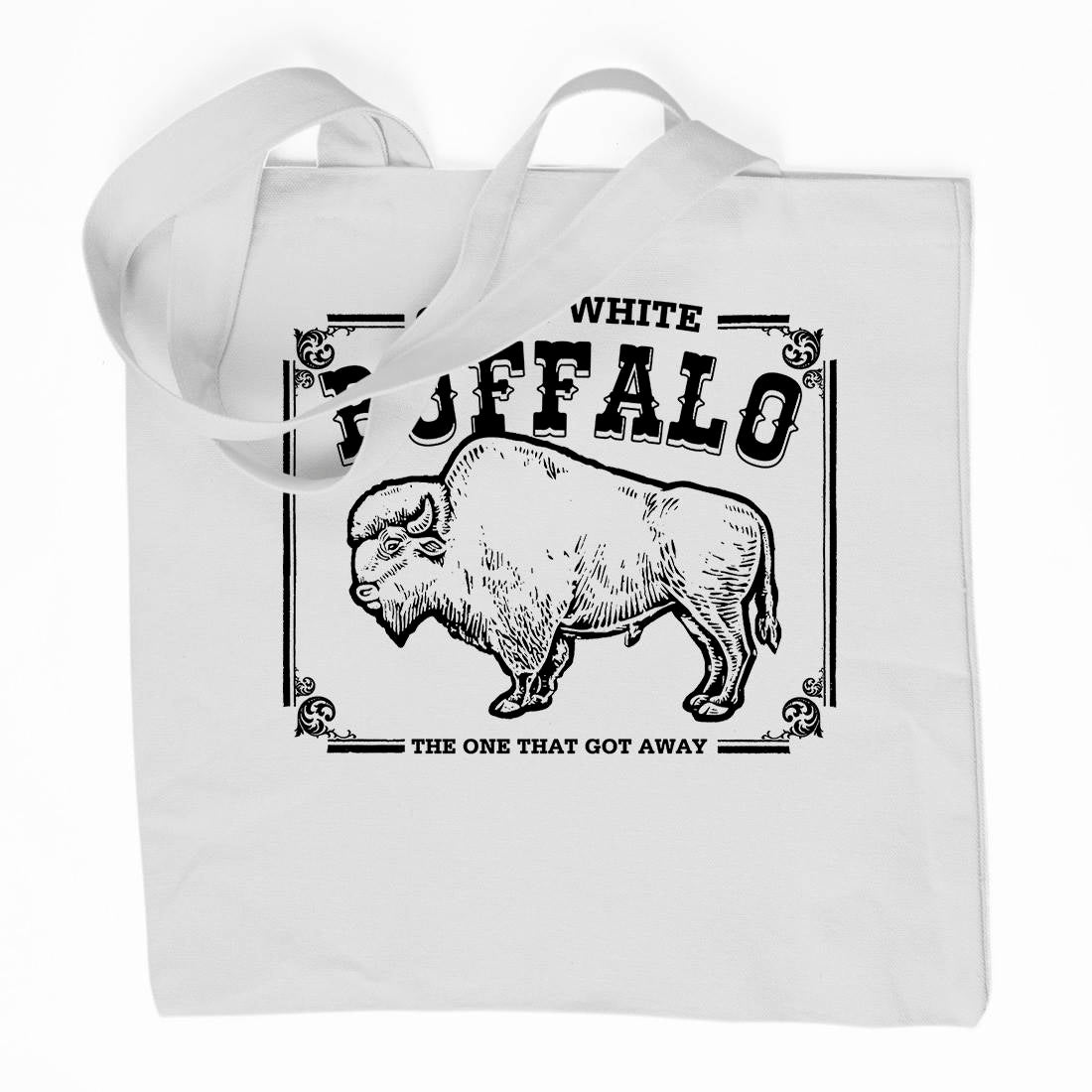 Great White Buffalo Organic Premium Cotton Tote Bag Animals D110