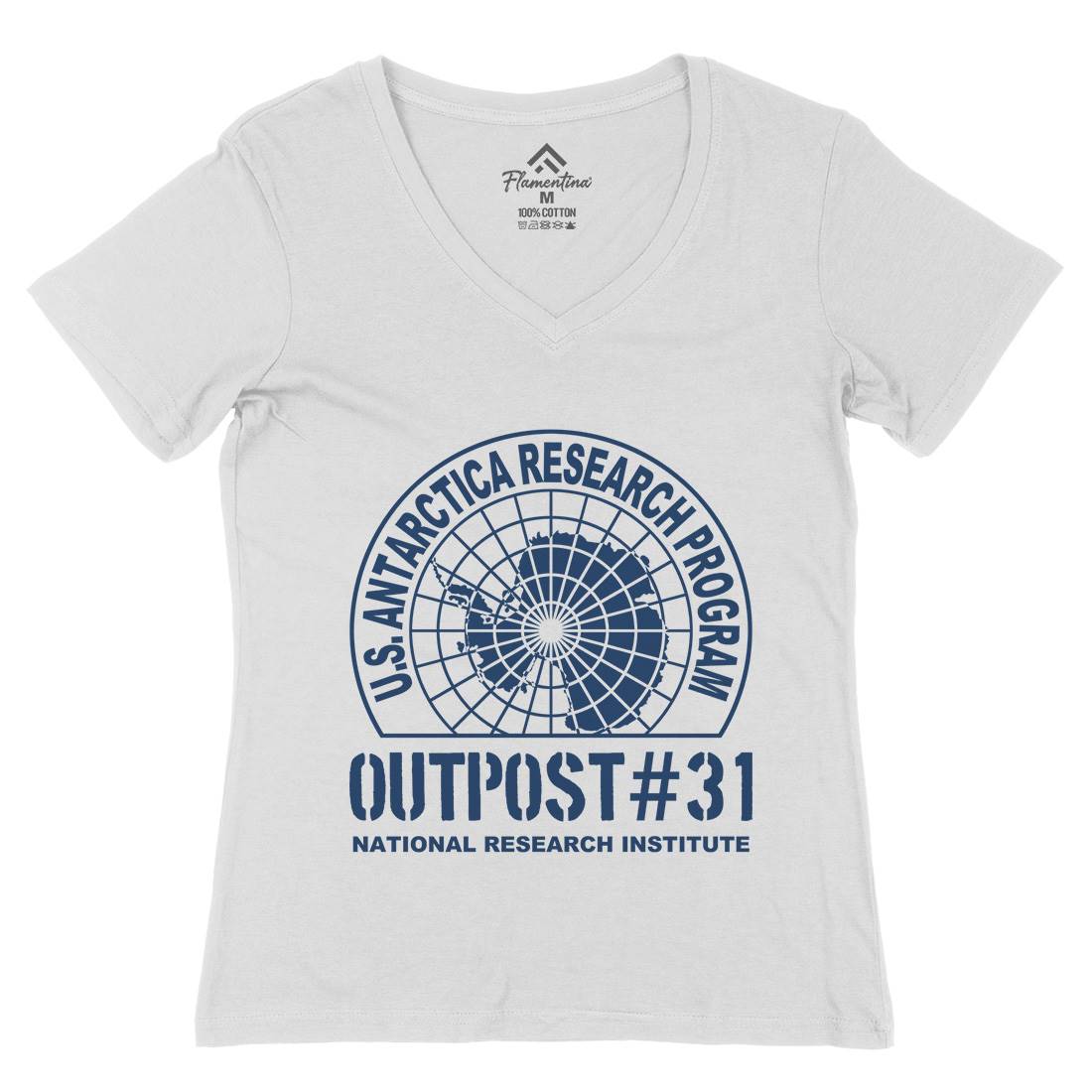 Outpost 31 Womens Organic V-Neck T-Shirt Horror D111