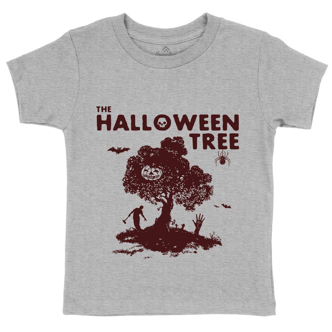 Halloween Tree Kids Crew Neck T-Shirt Horror D112