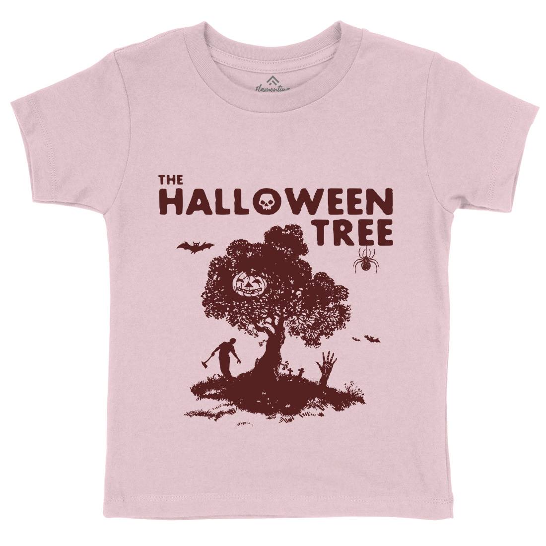 Halloween Tree Kids Crew Neck T-Shirt Horror D112