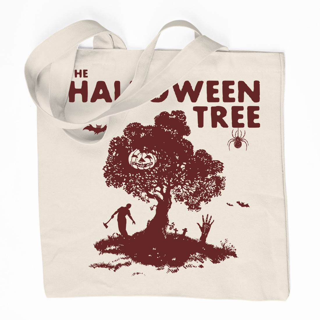 Halloween Tree Organic Premium Cotton Tote Bag Horror D112