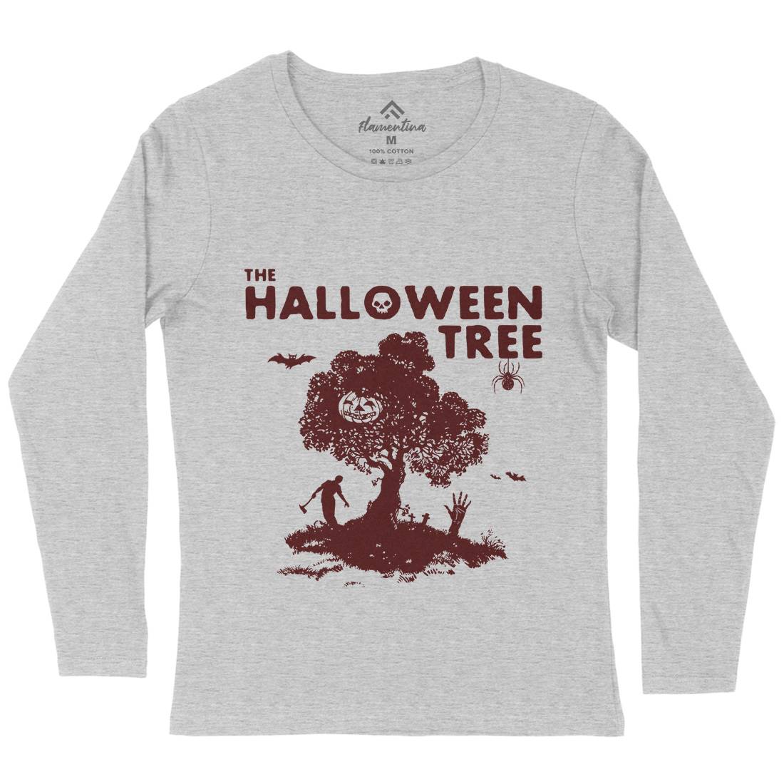 Halloween Tree Womens Long Sleeve T-Shirt Horror D112