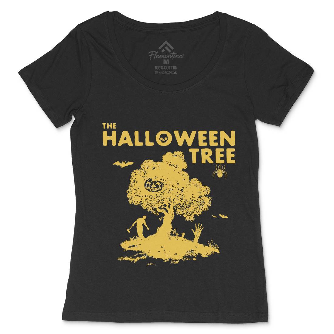 Halloween Tree Womens Scoop Neck T-Shirt Horror D112