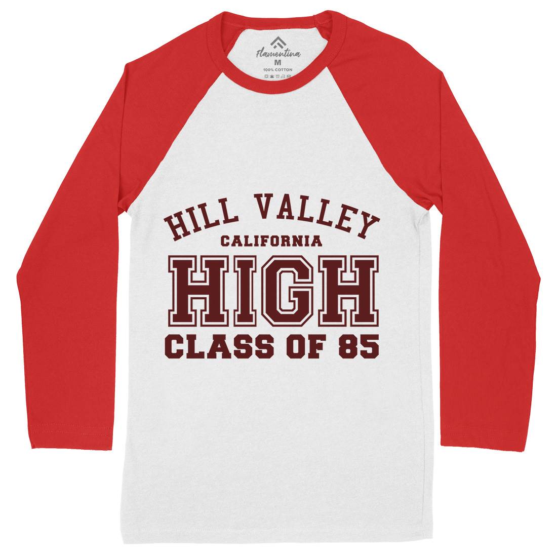 Hill Valley Mens Long Sleeve Baseball T-Shirt Space D113