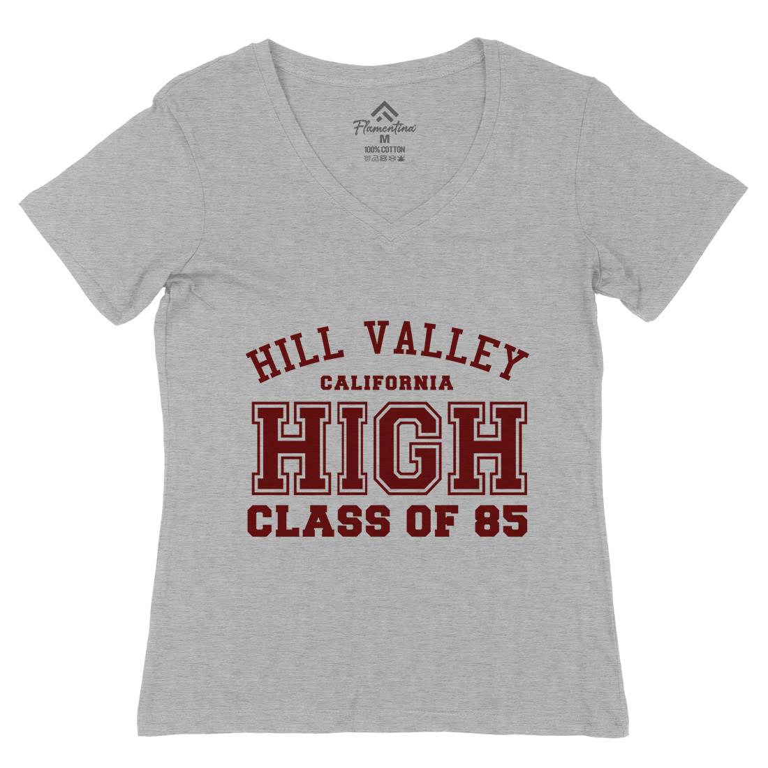 Hill Valley Womens Organic V-Neck T-Shirt Space D113