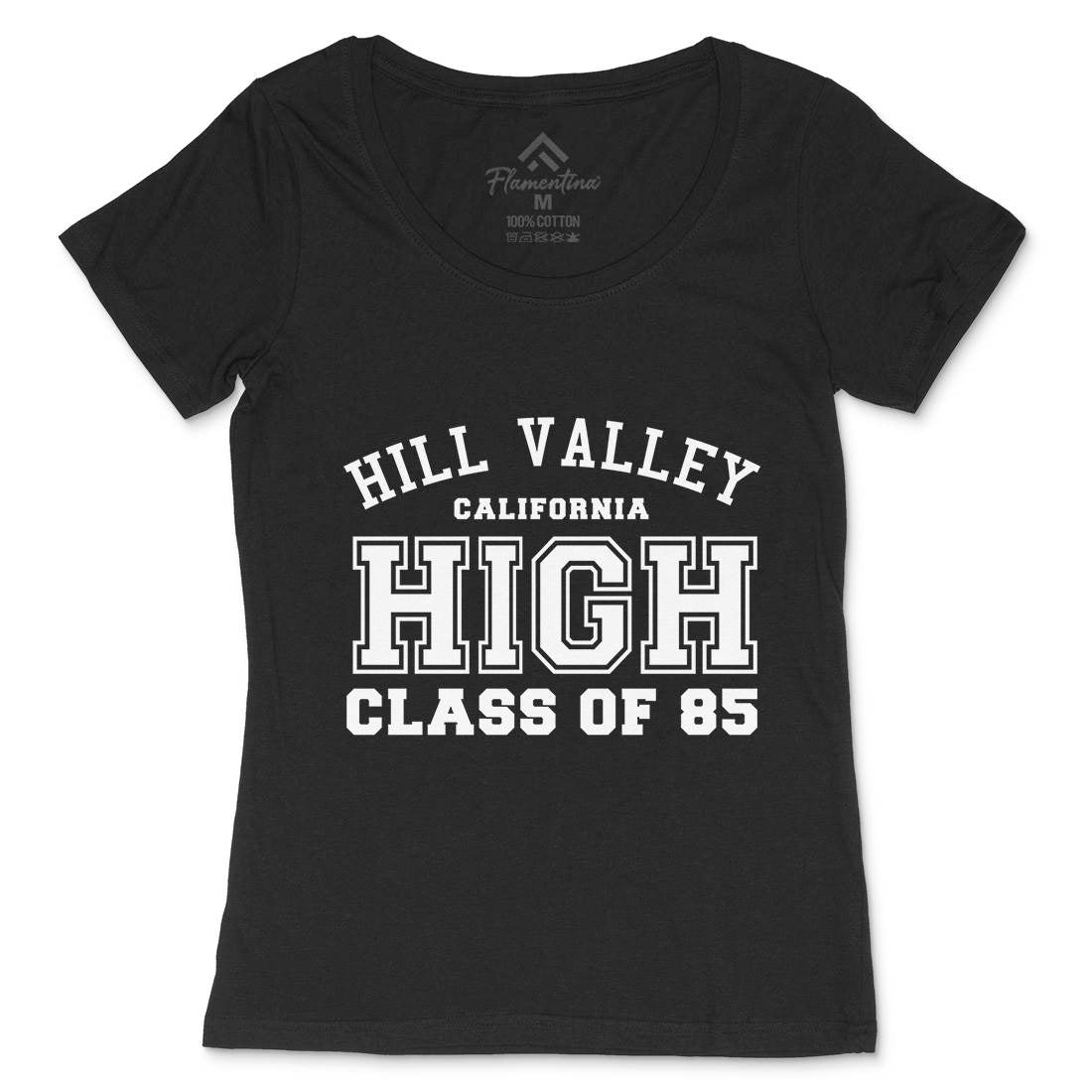 Hill Valley Womens Scoop Neck T-Shirt Space D113