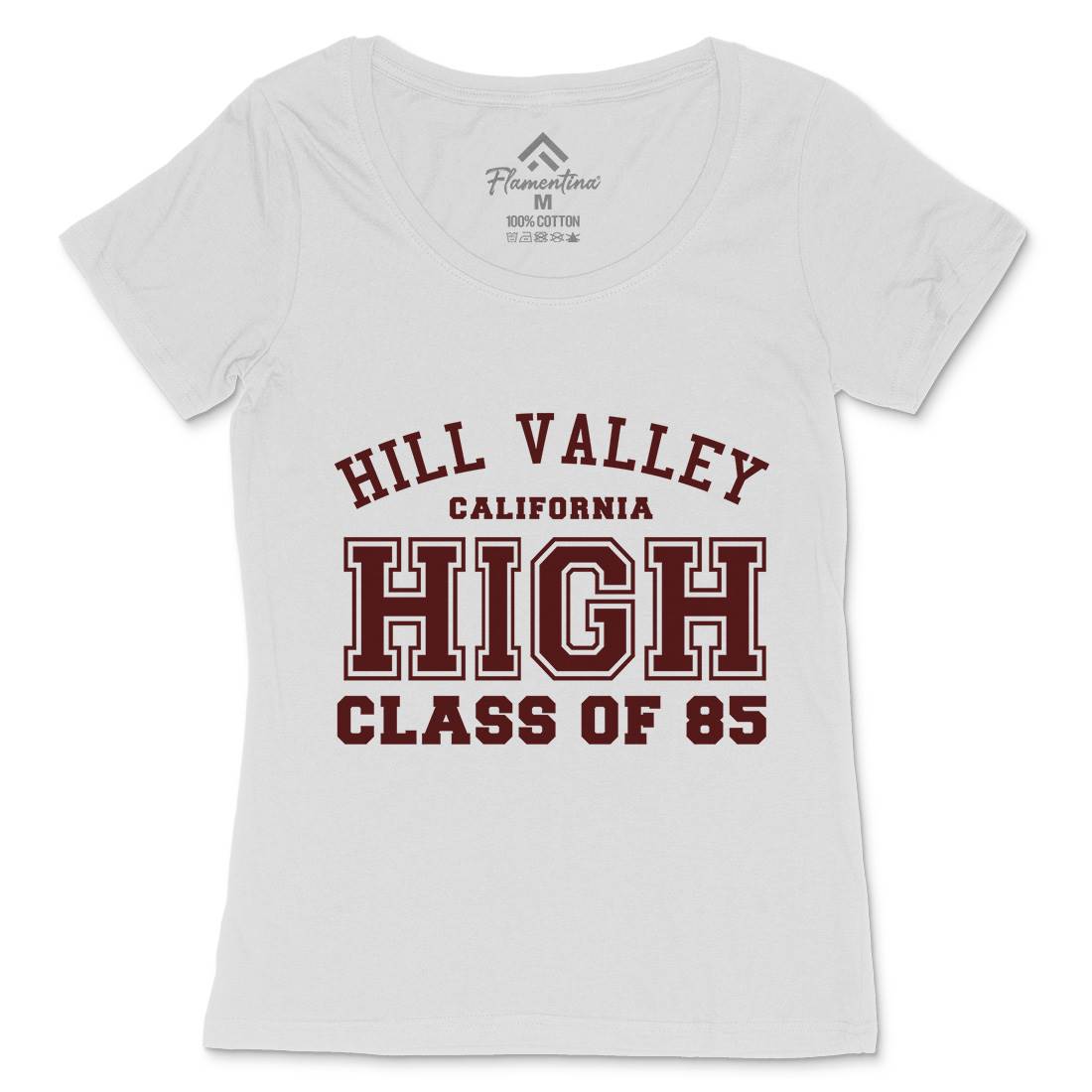 Hill Valley Womens Scoop Neck T-Shirt Space D113