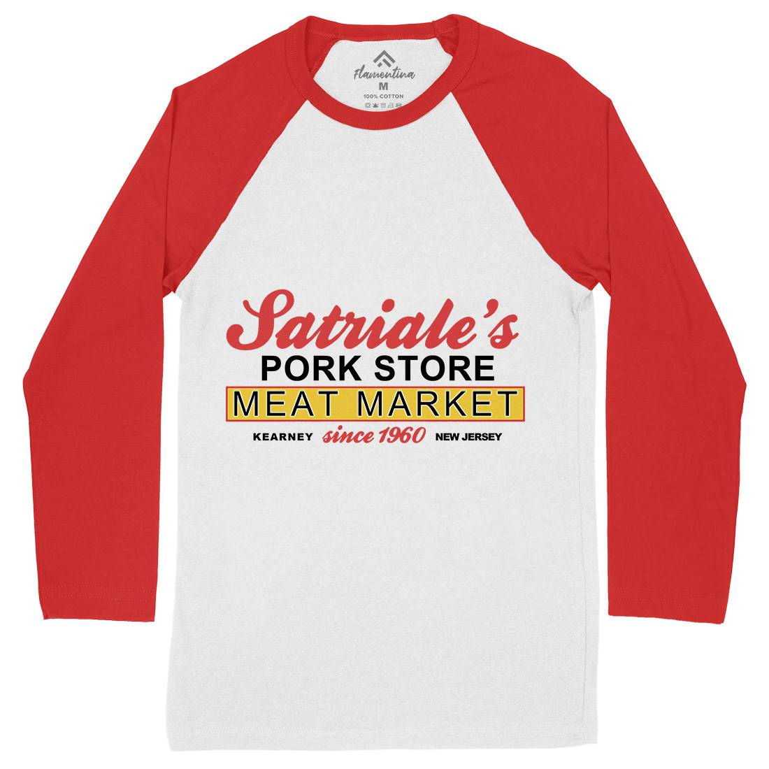 Satriale Meat Store Mens Long Sleeve Baseball T-Shirt Food D115