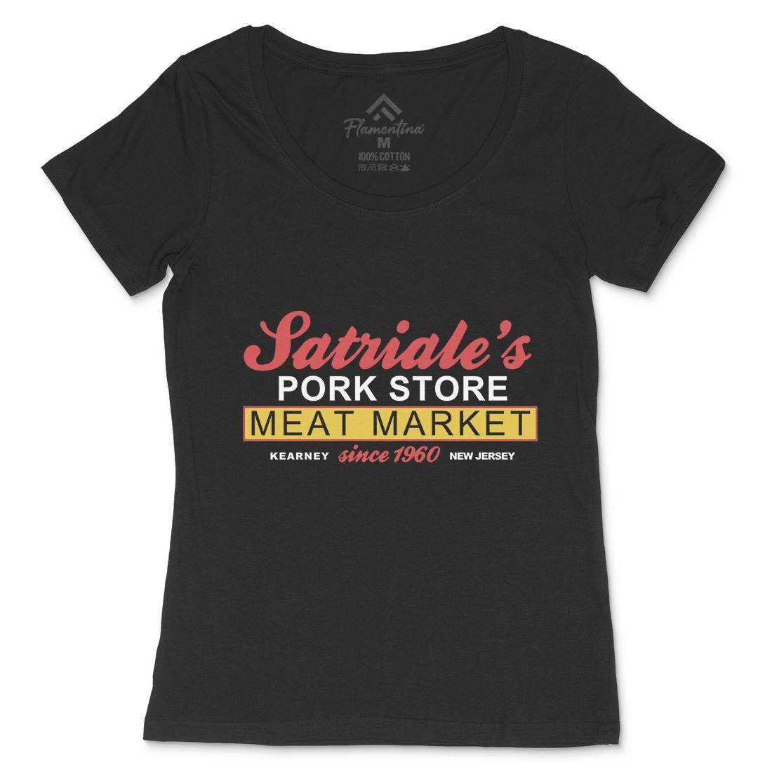 Satriale Meat Store Womens Scoop Neck T-Shirt Food D115
