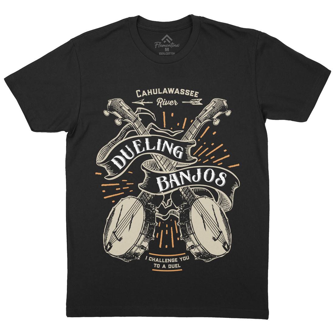 Dueling Banjos Mens Organic Crew Neck T-Shirt Horror D116