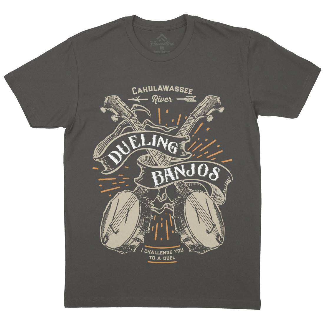 Dueling Banjos Mens Organic Crew Neck T-Shirt Horror D116