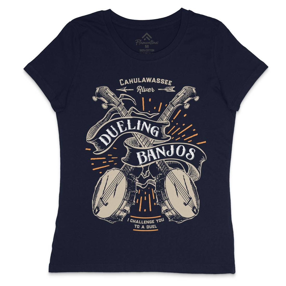 Dueling Banjos Womens Crew Neck T-Shirt Horror D116