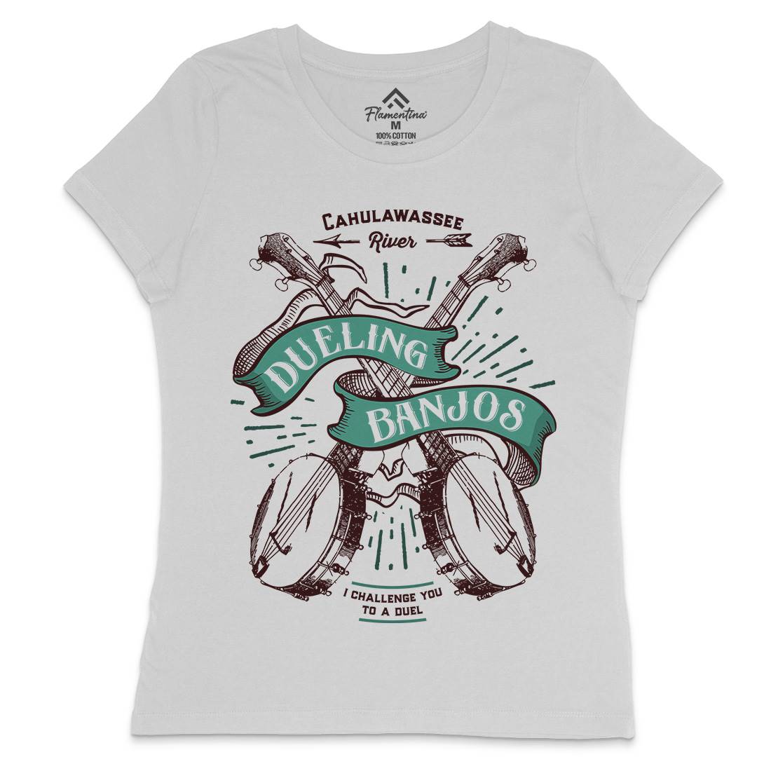 Dueling Banjos Womens Crew Neck T-Shirt Horror D116