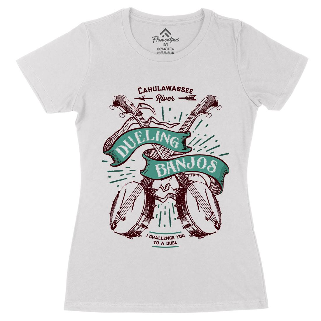 Dueling Banjos Womens Organic Crew Neck T-Shirt Horror D116