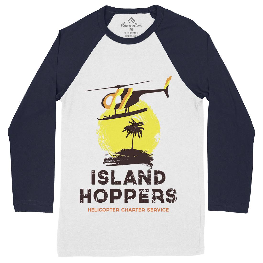 Island Hoppers Mens Long Sleeve Baseball T-Shirt Vehicles D117